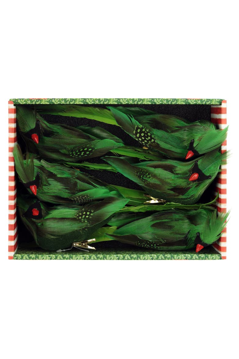 Tropical Bird Décor, Box of 6, Alternate, color, Green