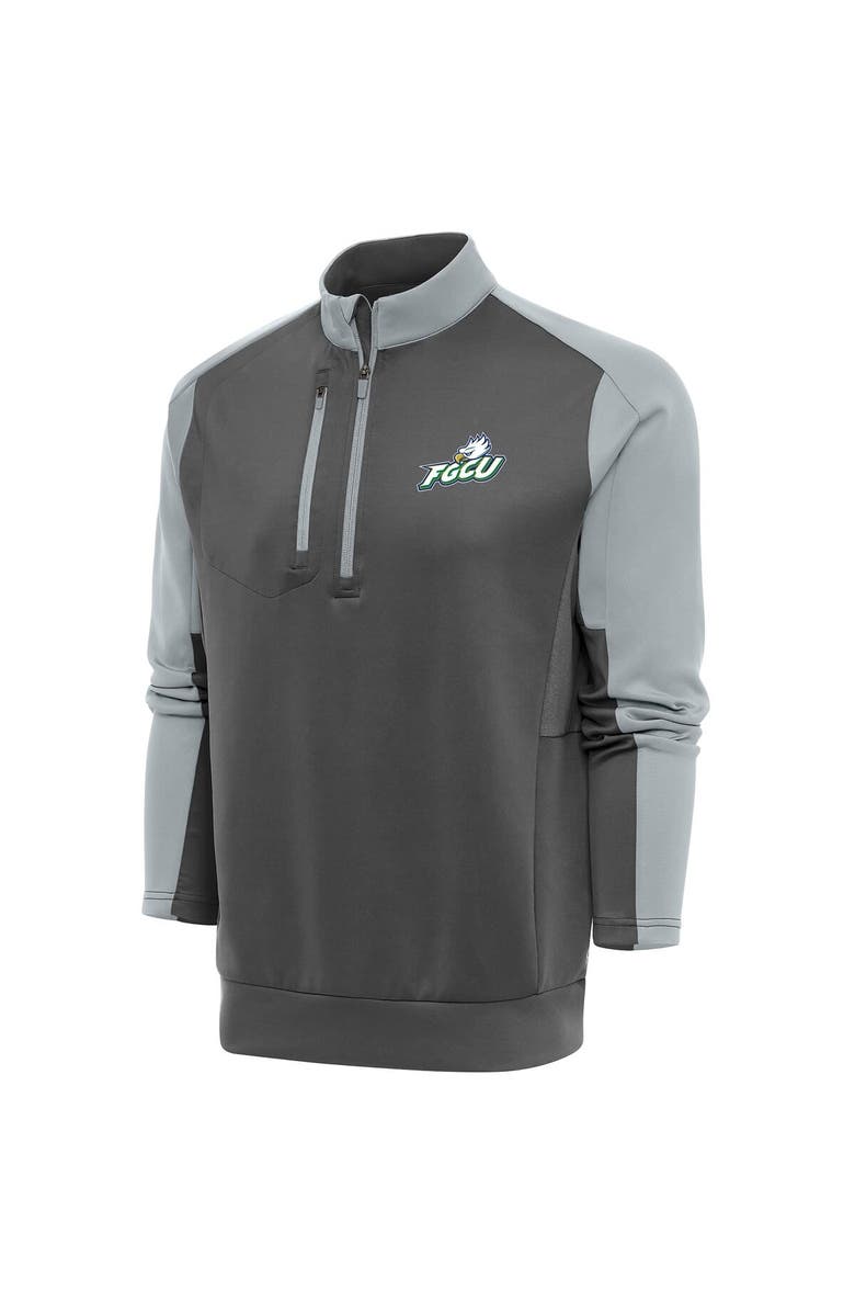 ANTIGUA Men's Antigua Pewter/Silver Florida Gulf Coast Eagles Team Quarter-Zip Pullover Top, Main, color,