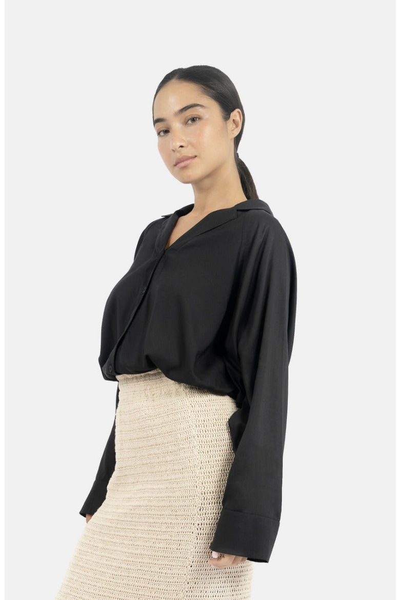 Siena Batwing Sleeve Shirt, Alternate, color, Black