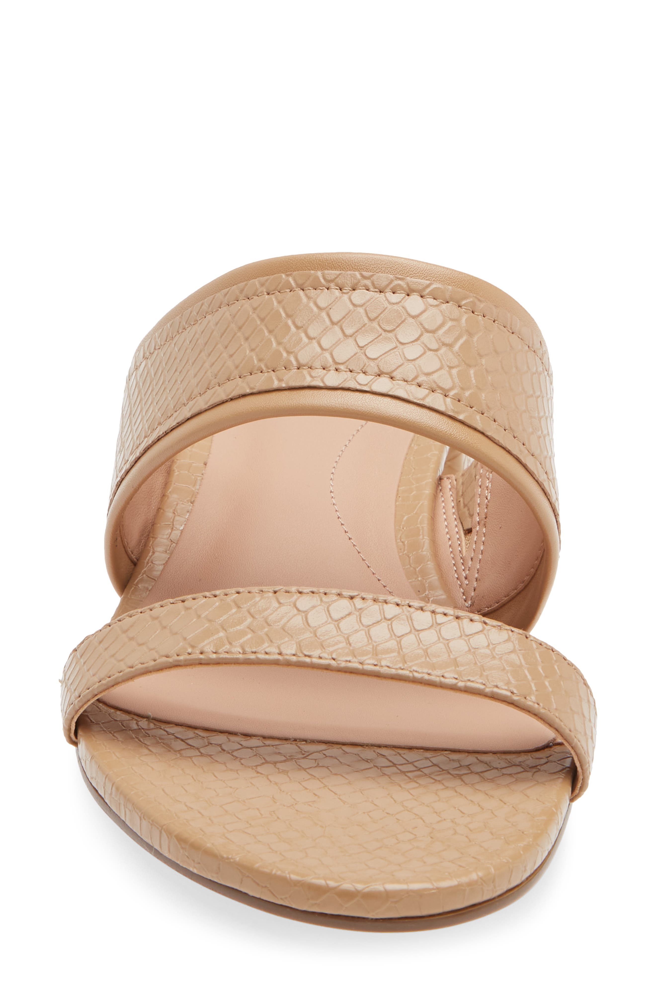 Fionna Wave Double Band Slide Sandals, Alternate, color, SAND SNAKE PRINT LEATHER