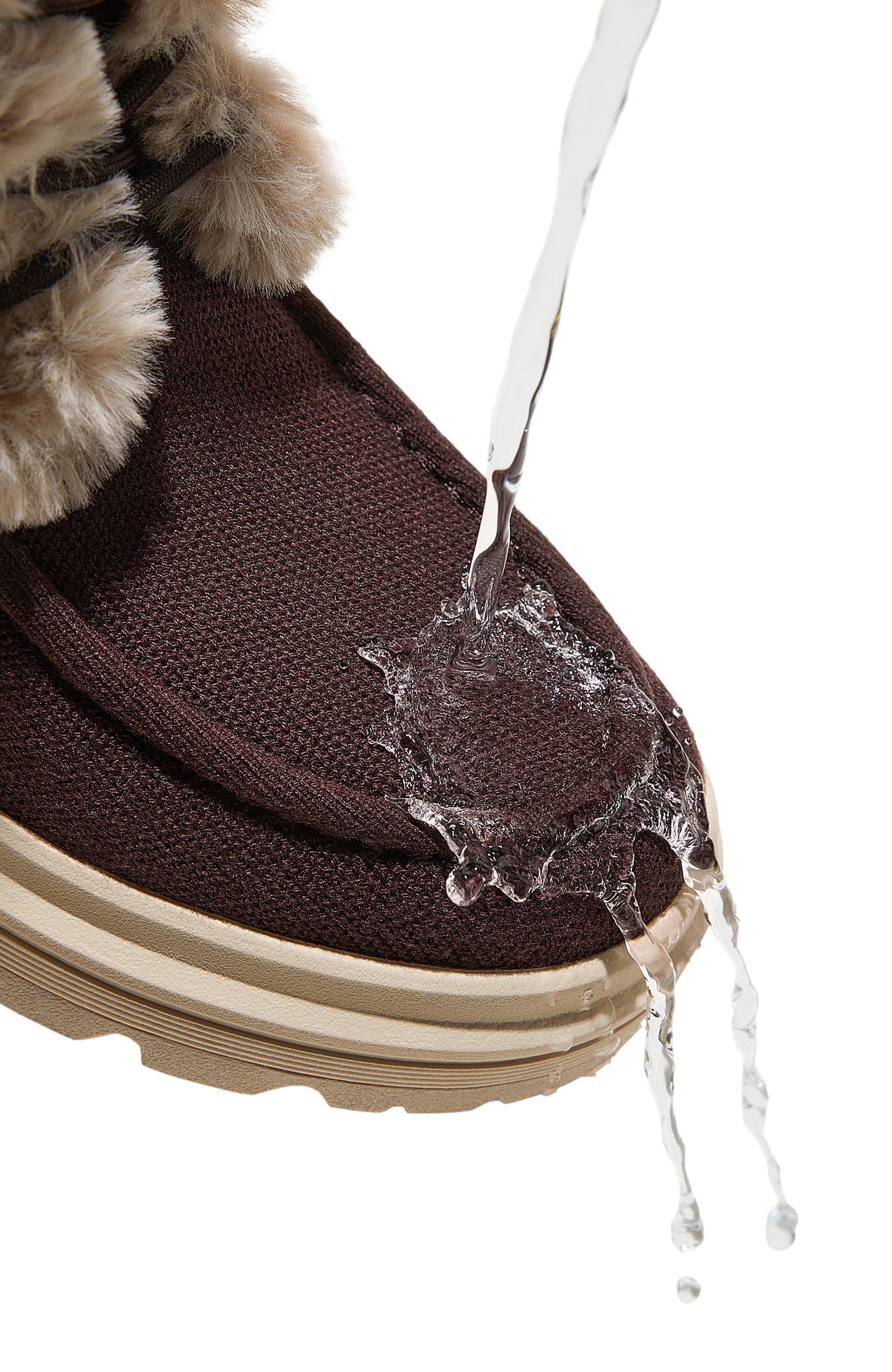 VIVAIA Faux Fur Water-Repellent Lightweight Warm Boots, Alternate, color, Dark Chocolate