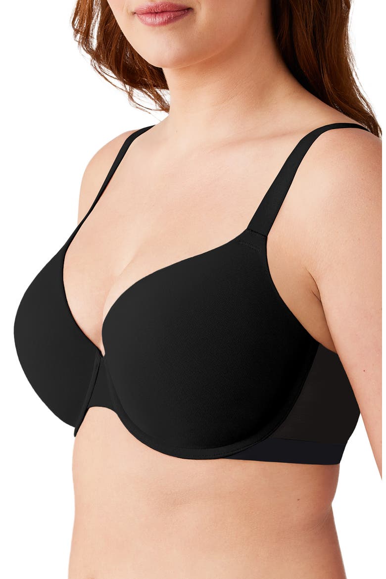Shape Revelation® Shallow Top T-Shirt Bra, Alternate, color, BLACK