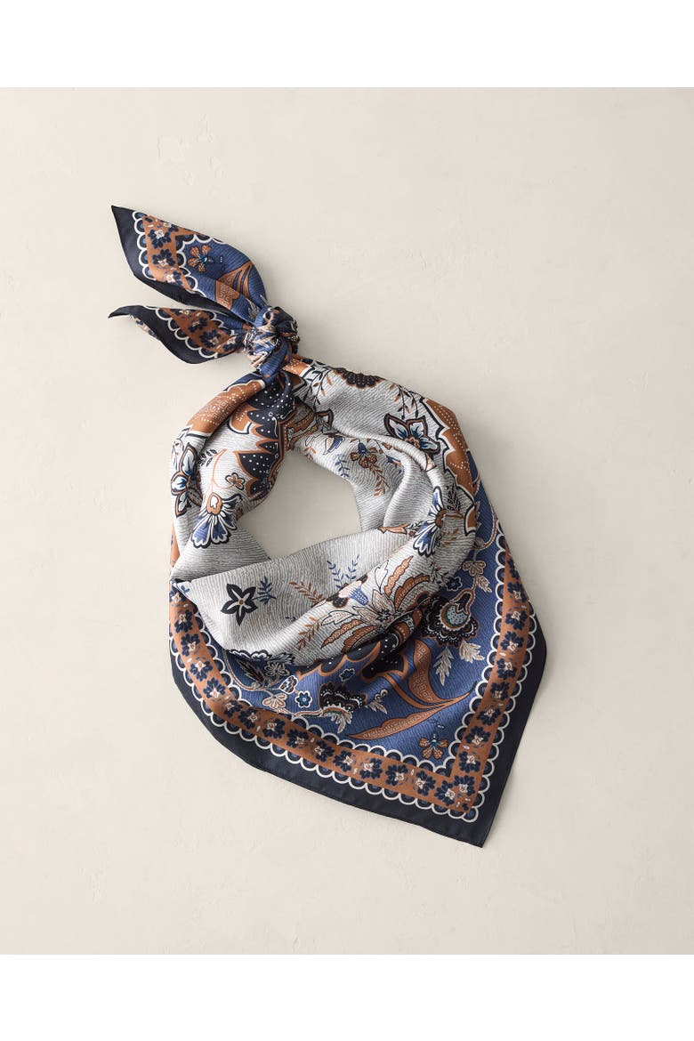 Whispering Vines Printed Silk Scarf, Main, color, North Sea Multi