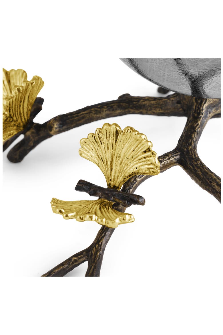 Butterfly Ginkgo Medium Footed Bowl, Alternate, color, SILVER