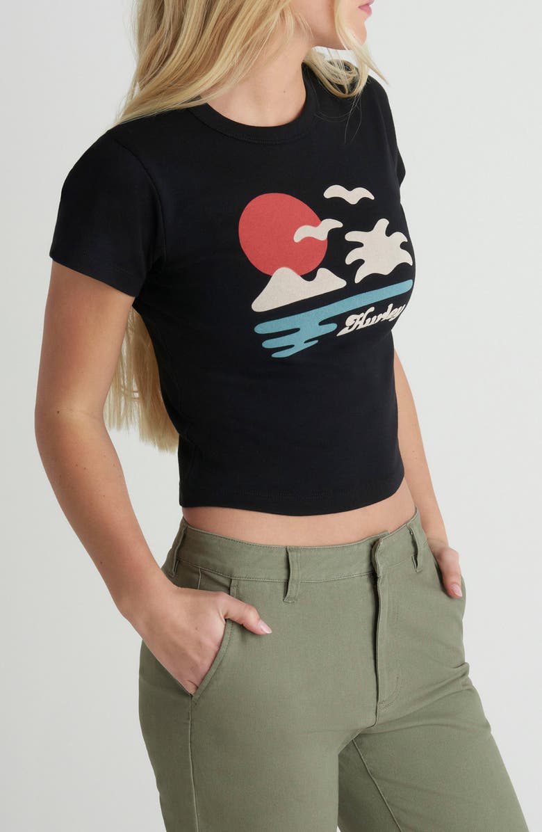 Hurley El Dorado Baby Tee, Alternate, color, Black