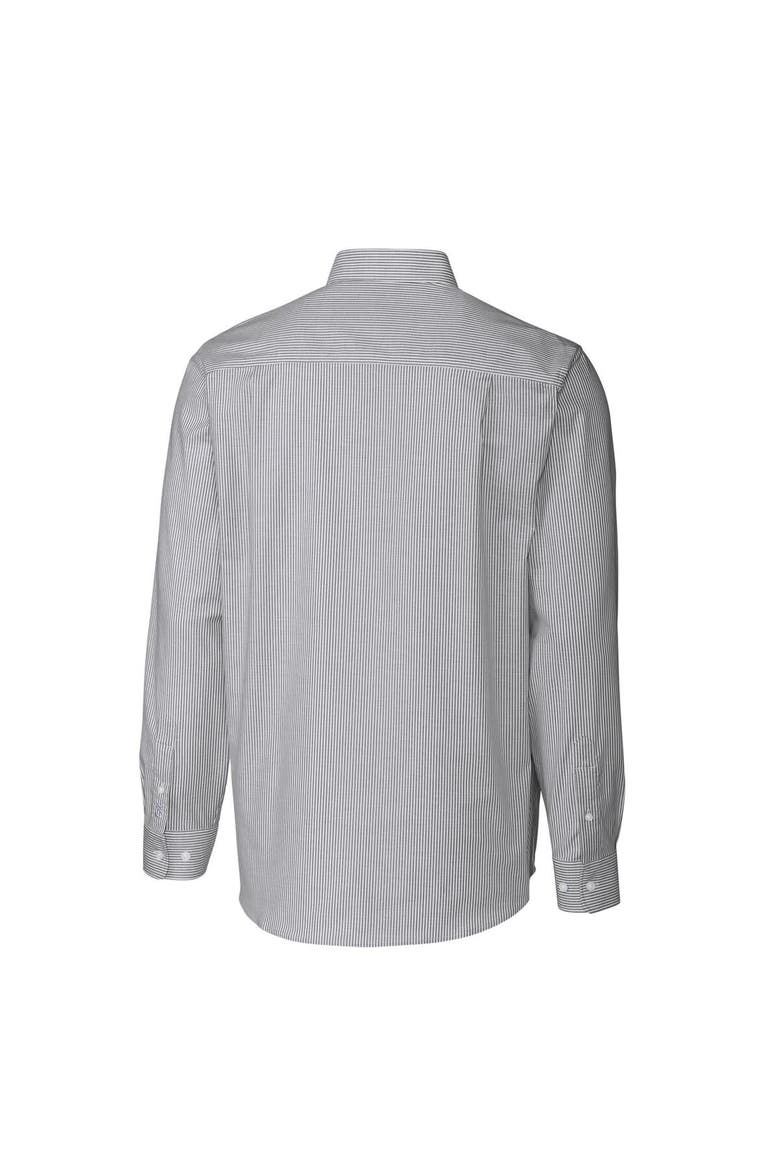 Men's Cutter & Buck Charcoal Texas Tech Red Raiders Vault Big & Tall Oxford Stripe Long Sleeve Button-Down Shirt, Alternate, color, Charcoal