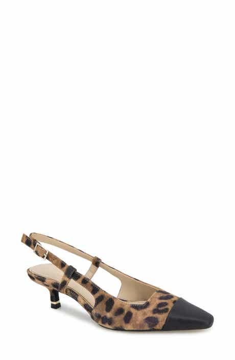 Kenneth Cole Martha Slingback Cap Toe Kitten Heel Pump