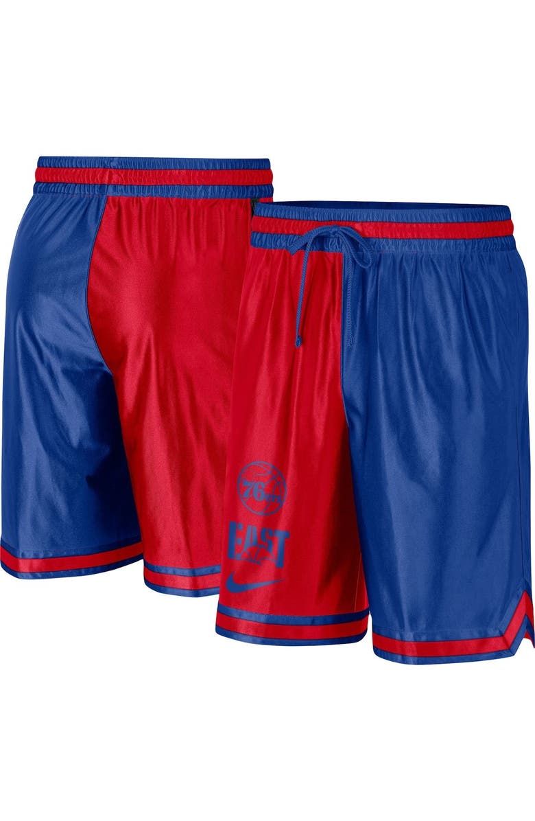 Nike Men's Nike Royal/Red Philadelphia 76ers Courtside Versus Force Split DNA Performance Shorts, Main, color, Royal
