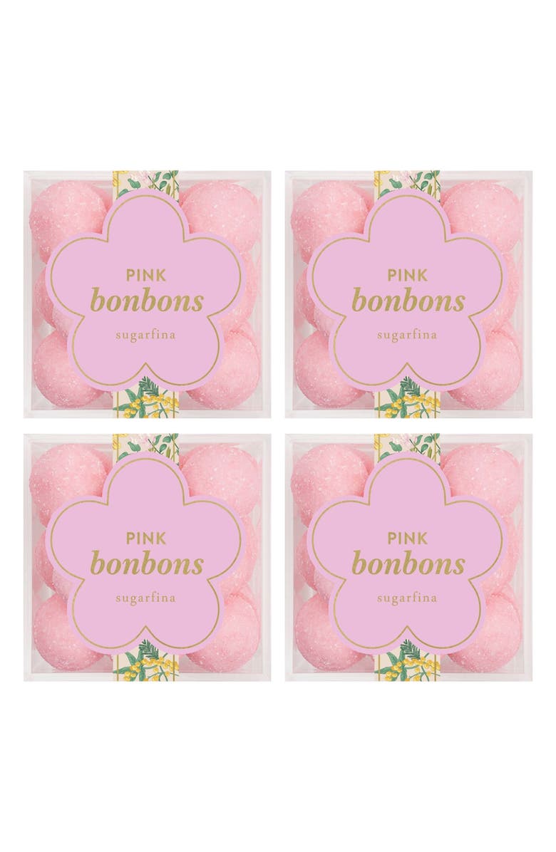 sugarfina Garden Set of 4 Pink Bonbons Candy Cubes, Main, color, 