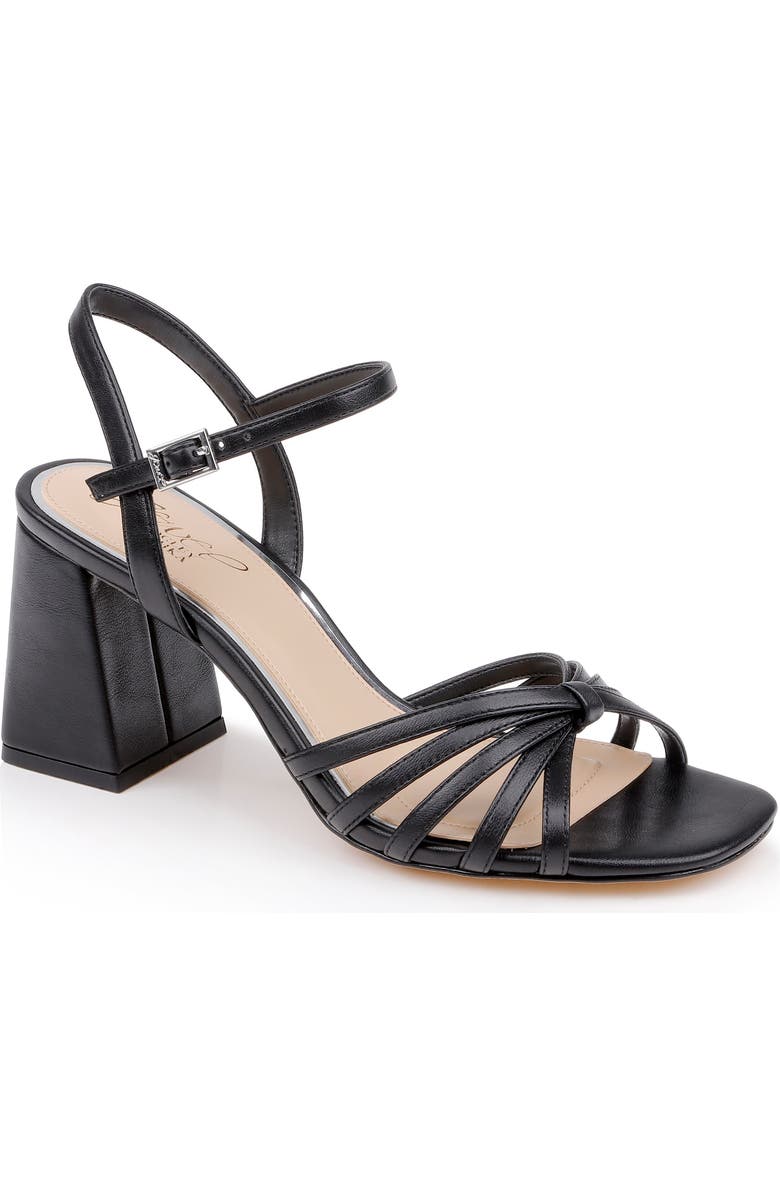 Jewel Badgley Mischka Patience Ankle Strap Sandal, Main, color, Black Leather