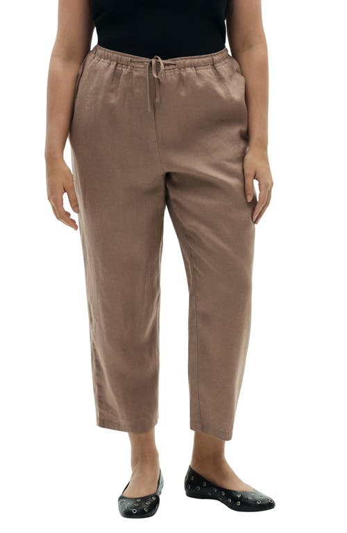MANGO MANGO LINEN DRAWSTRING PANTS
