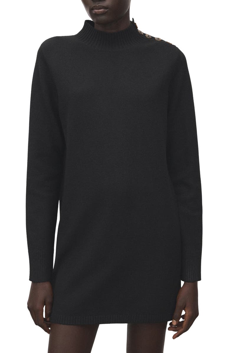 MANGO Button Detail Long Sleeve Sweater Dress, Main, color,