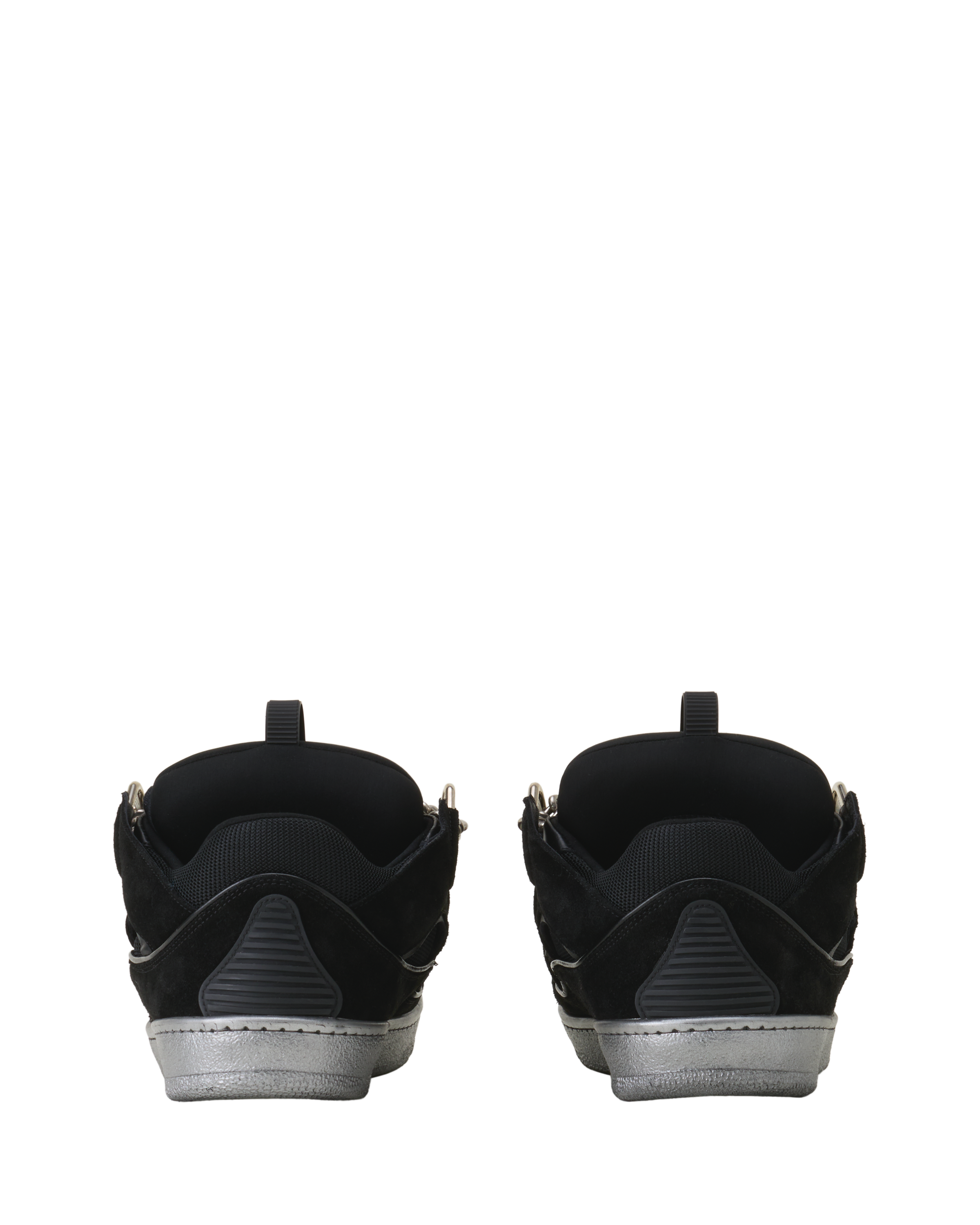 Lanvin Curb Sneakers Id Chain In Suede, Alternate, color, Black