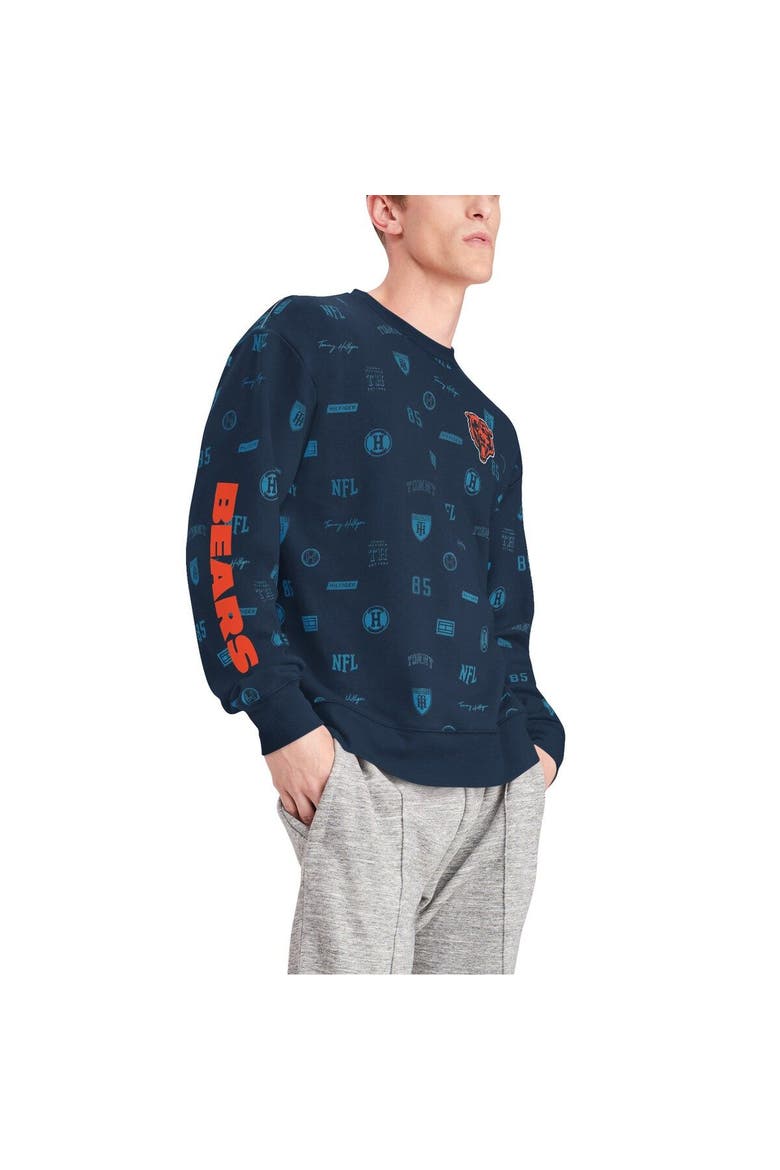 Men's Tommy Hilfiger Navy Chicago Bears Reid Graphic Pullover Sweatshirt, Alternate, color, Navy