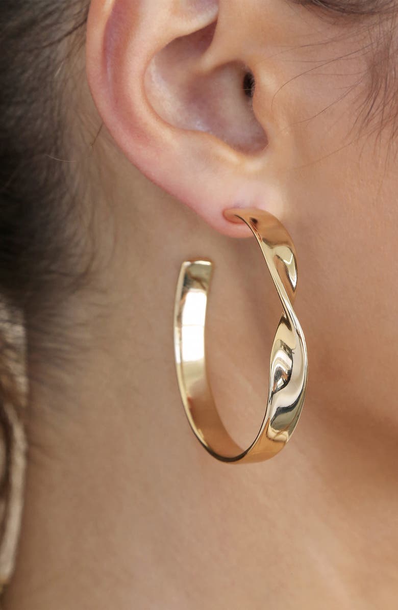 Ettika Heirloom Large Hoop Earrings, Alternate, color, Gold