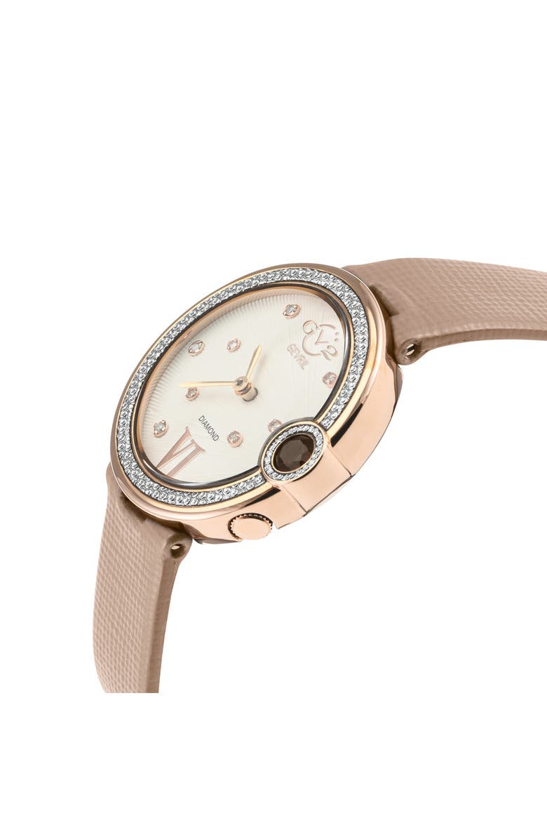 GEVRIL Perugia Diamond Leather Band Watch, Alternate, color,