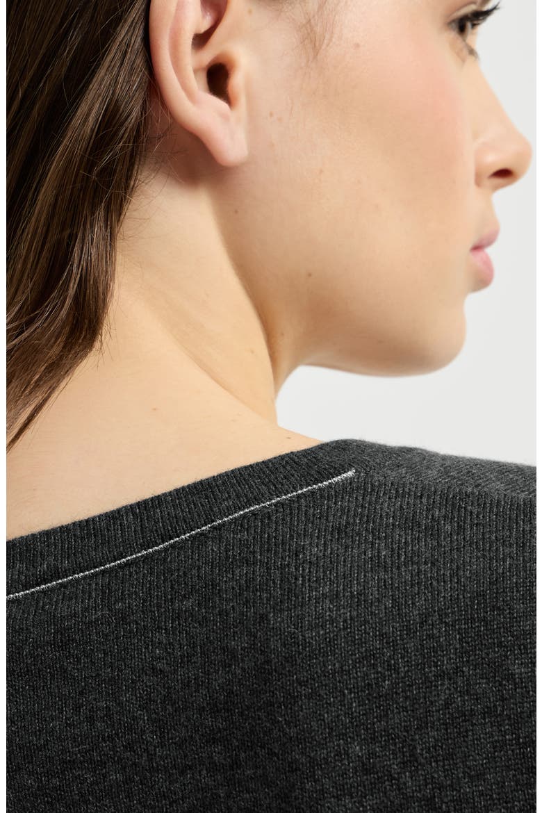 Cashmere sweater with monili, Alternate, color, Lignite