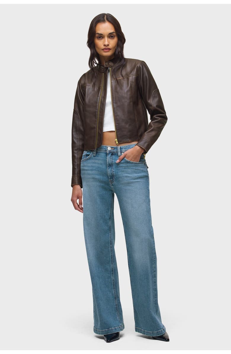 Hudson Jeans Moto Jacket, Alternate, color, Umber