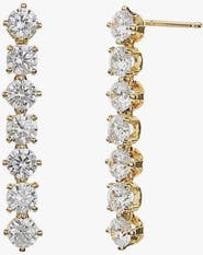 Bearfruit Jewelry Sterling Silver 18k Gold Plated Josephine Tennis Earrings Statement