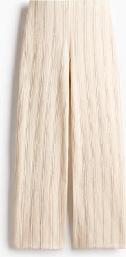 H&M Textured Cotton Pull-on Trousers