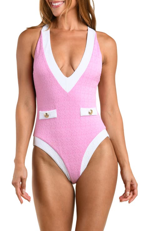 Lisa Colorblock Plunge One-Piece Swimsuit