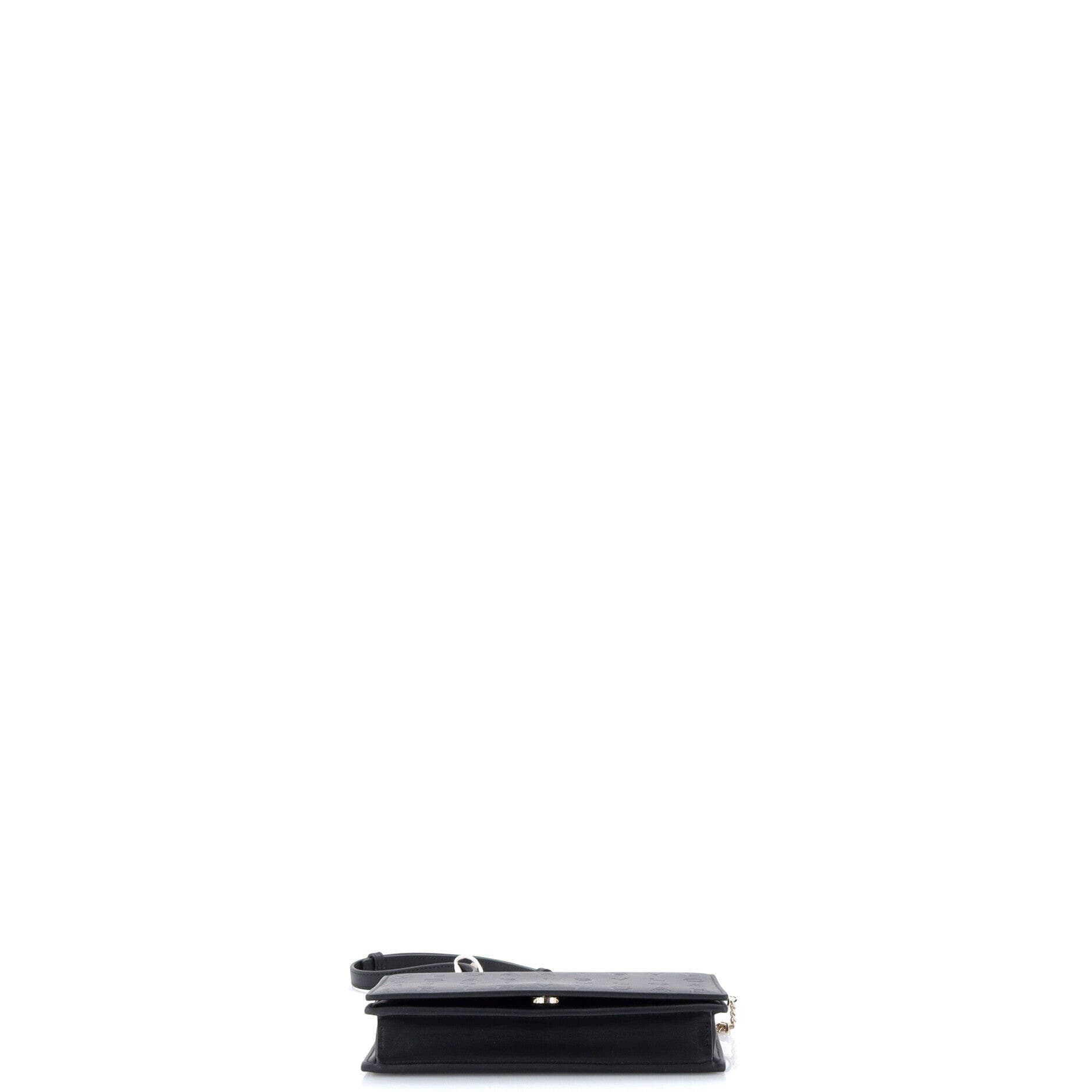 Logo Infinitum Chain Wallet Embossed Leather, Alternate, color, Black