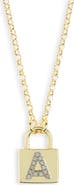 MESHMERISE Diamond Padlock Initial Pendant Necklace - 0.12ct.