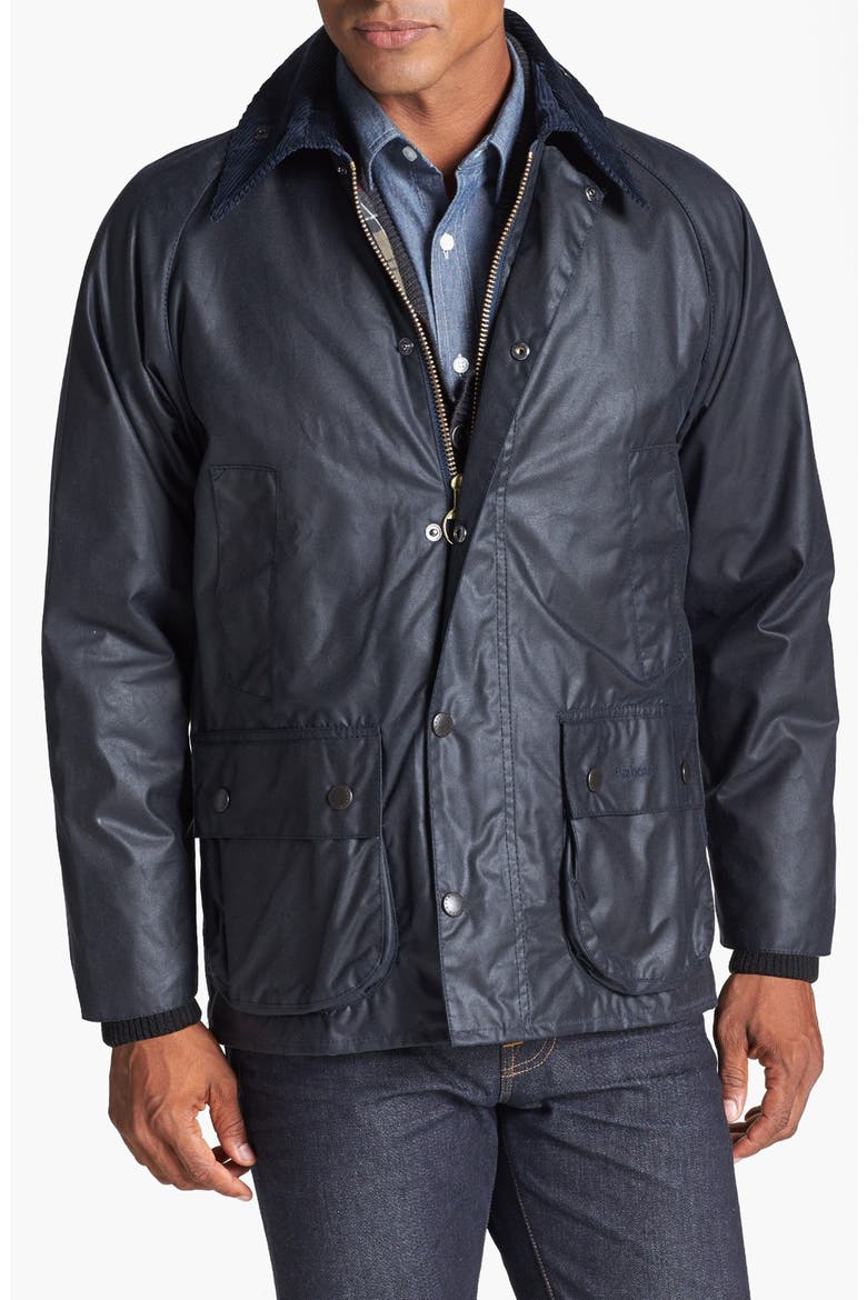 Bedale Water Resistant Waxed Cotton Jacket, Main, color, NAVY