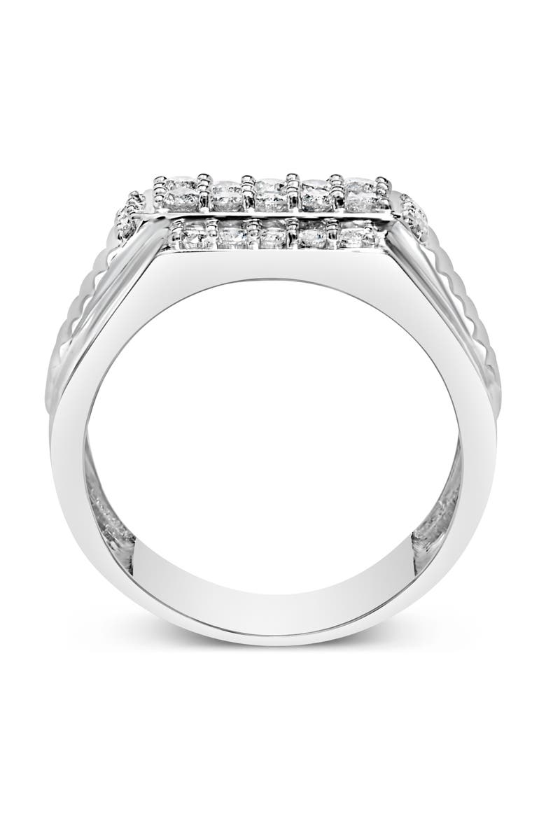 Men's Silver 1.00 Cttw Diamond Multi Row Band Ring, Alternate, color, Silver