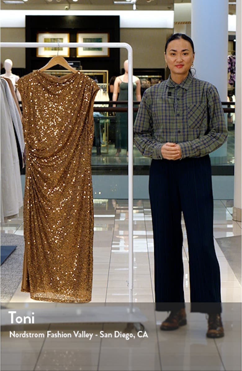 Sleeveless Sequin Sheath Dress, sales video thumbnail