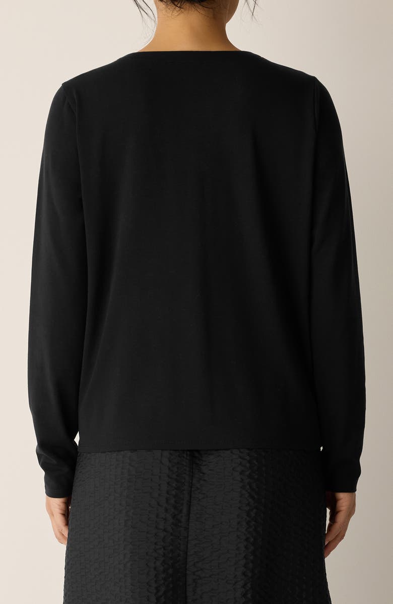 Eileen Fisher Boxy Button-Up Top, Alternate, color, Black