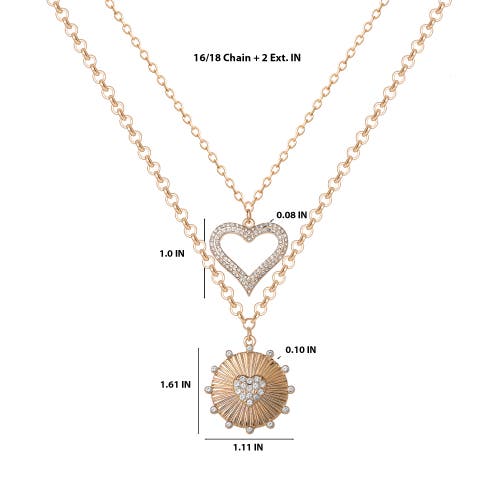 Jessica Simpson 2-piece Heart Layered Necklace Set In Gold