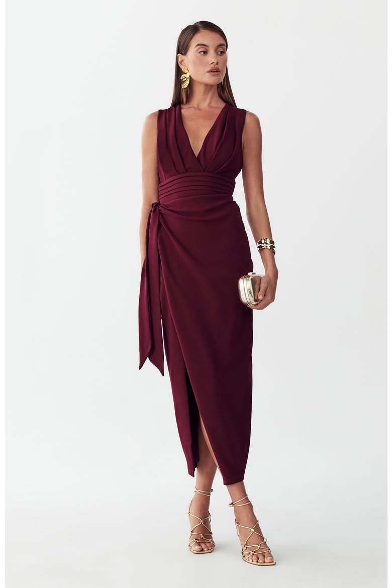 Denny Midi Dress, Alternate, color, Burgundy
