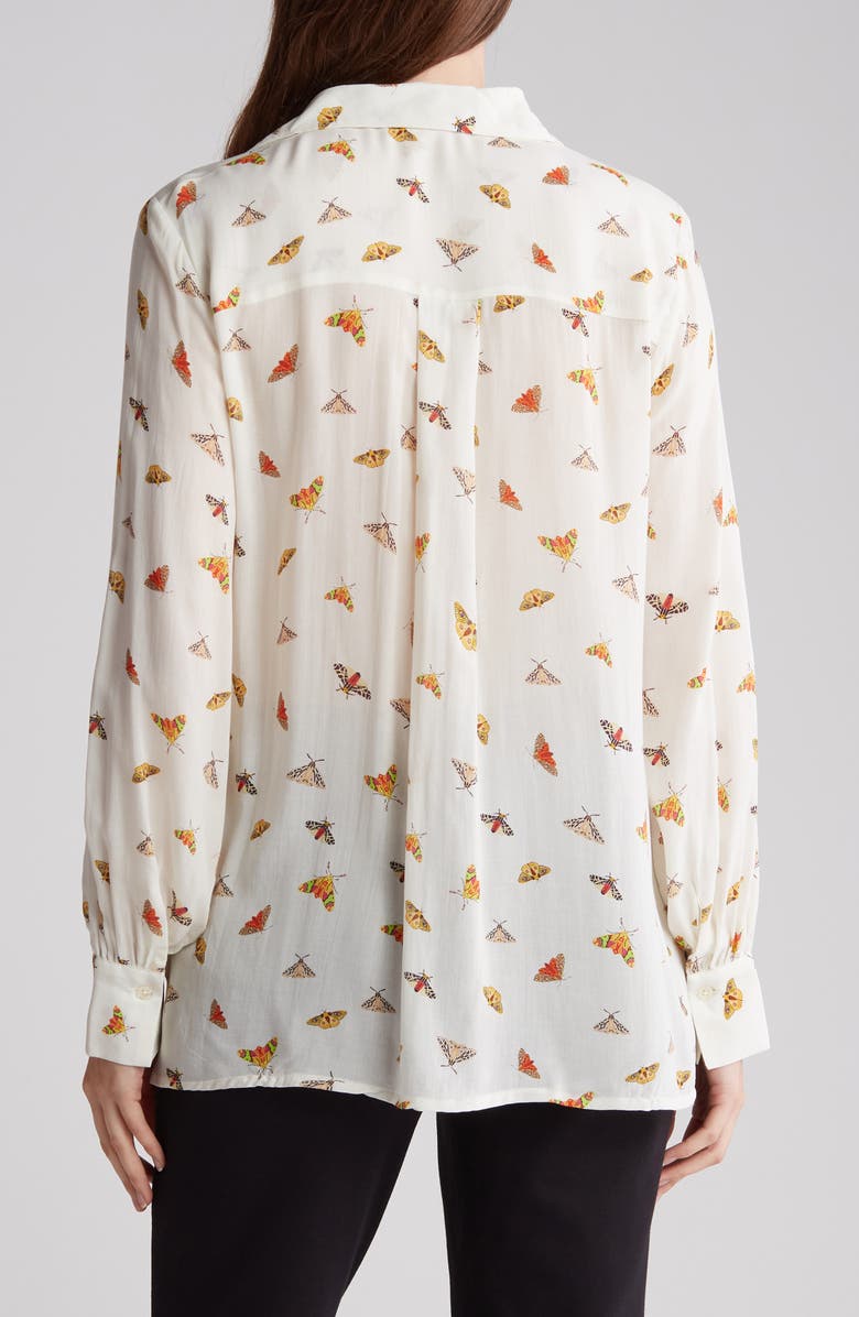 PHILOSOPHY REPUBLIC CLOTHING Moth Print Button-Down Blouse, Alternate, color,