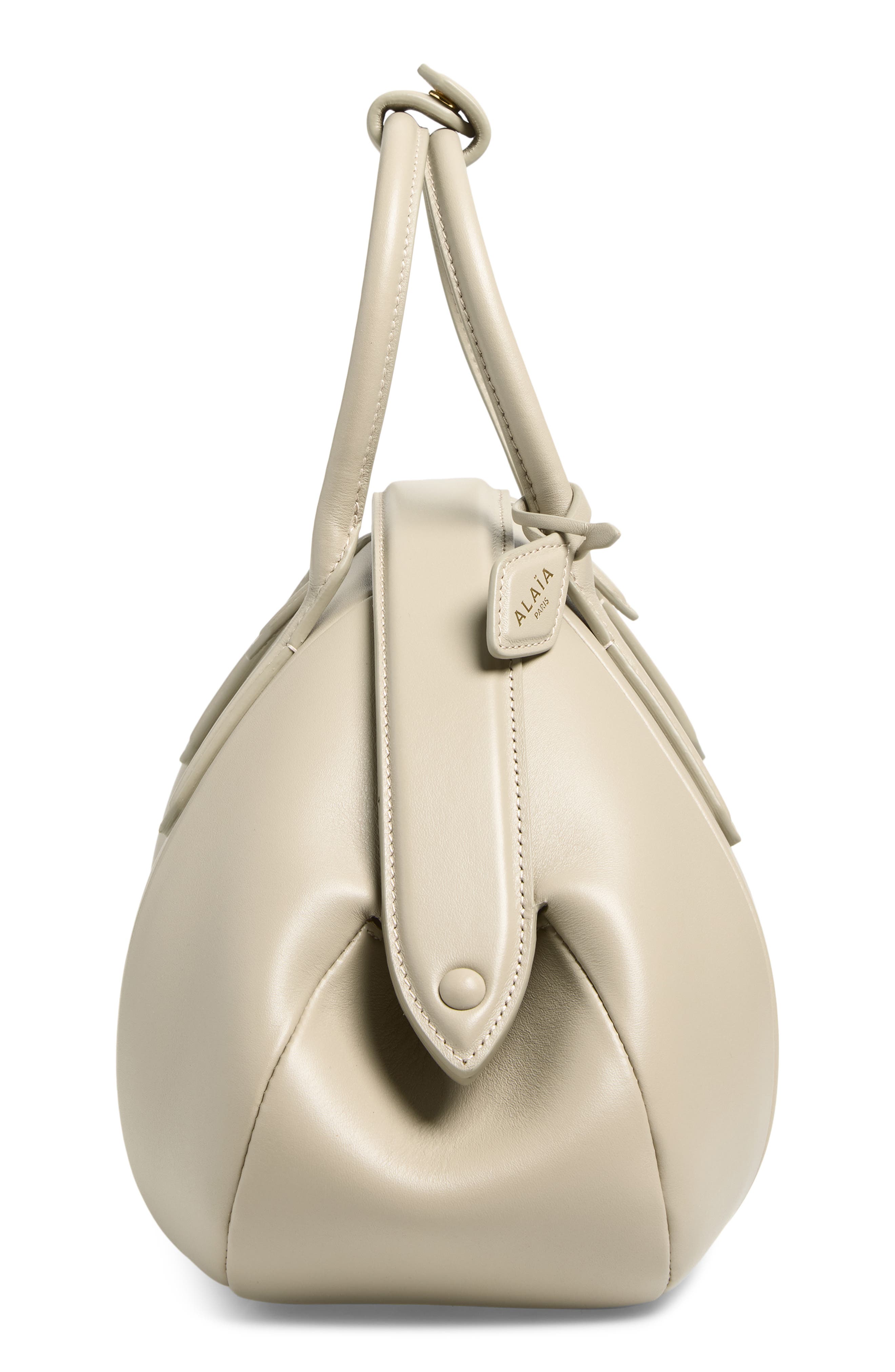 Alaïa Small Leather Top Handle Bag, Alternate, color, Beige Grise