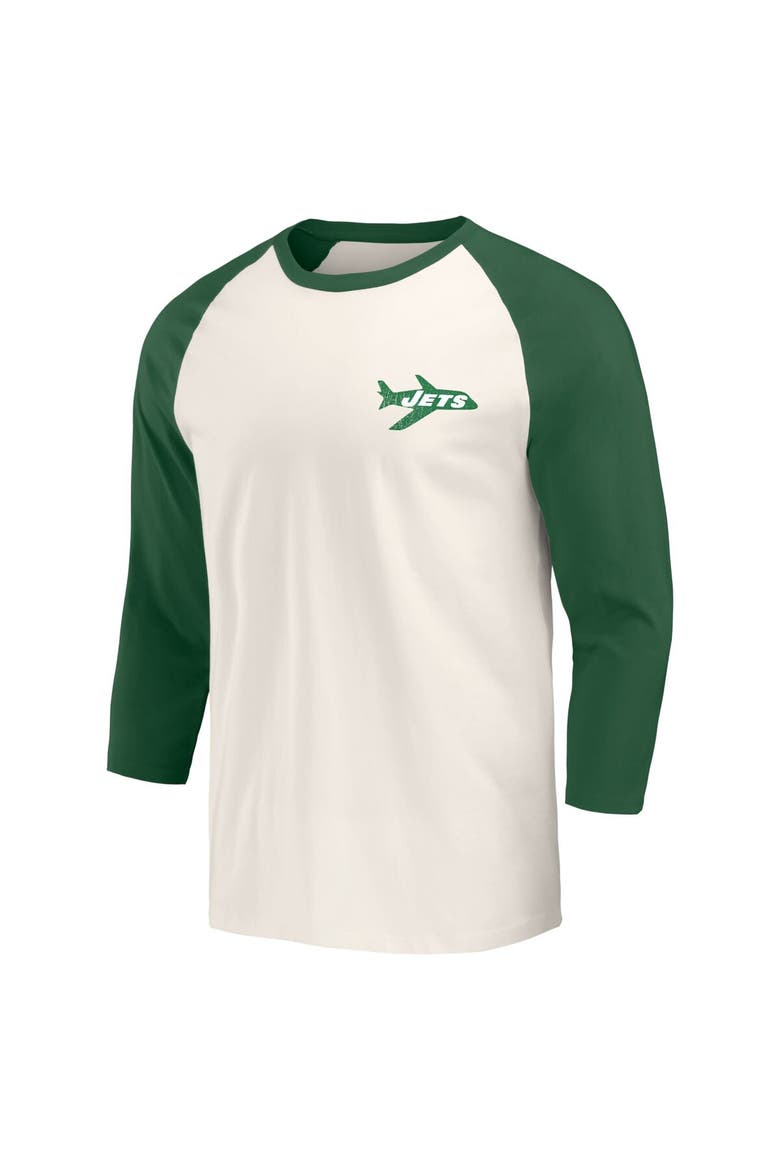 Men's Darius Rucker Collection by Fanatics Kelly Green/White New York Jets Raglan 3/4 Sleeve T-Shirt, Alternate, color, Kelly Green