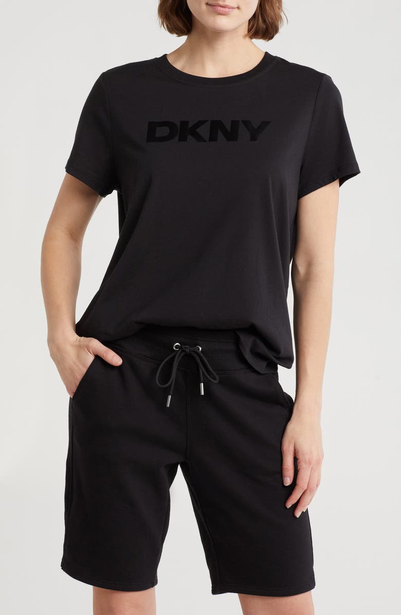 DKNY Tonal Logo Cotton & Modal Graphic T-Shirt, Main, color, 
