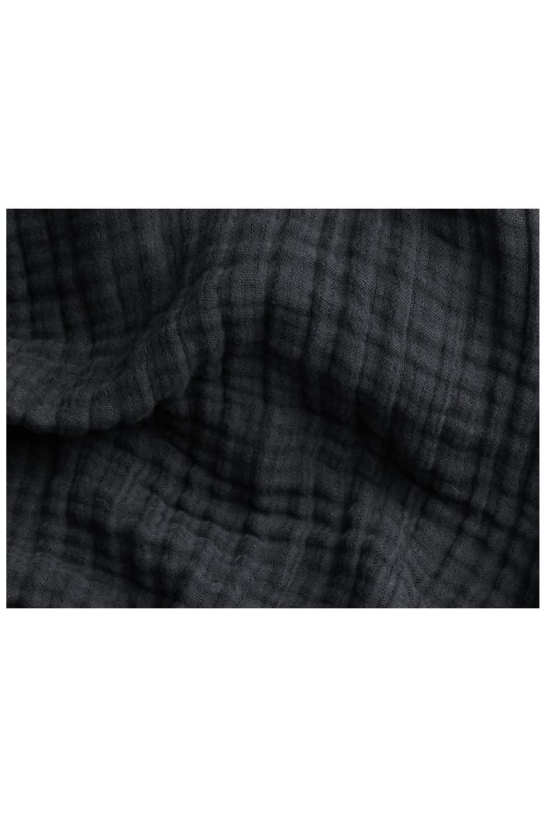 Cloud Organic Cotton & Linen Gauze Throw Blanket, Alternate, color, COAL