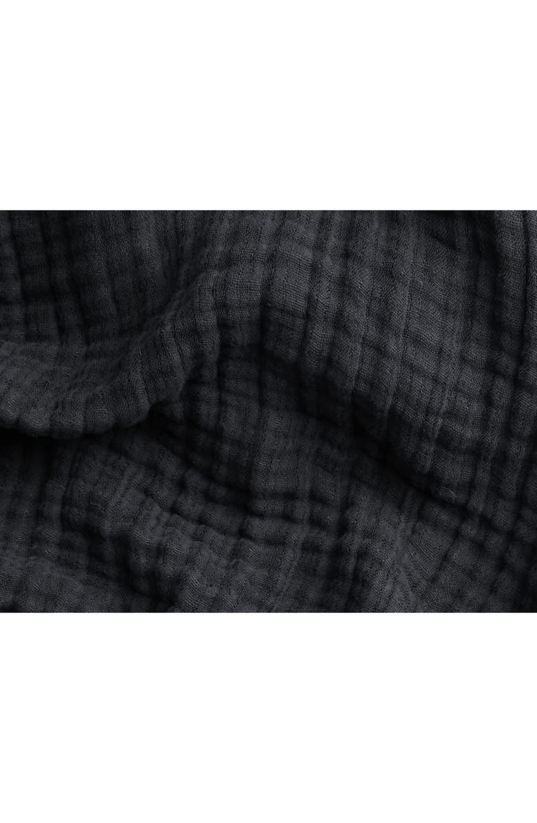 Parachute Cloud Organic Cotton & Linen Gauze Throw Blanket, Alternate, color, Coal