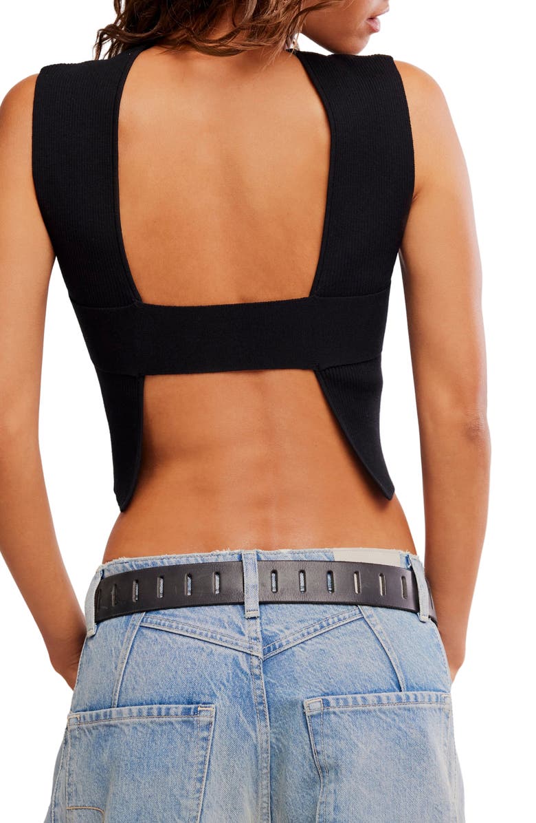 Free People Back to Back Crop Tank, Alternate, color, Black