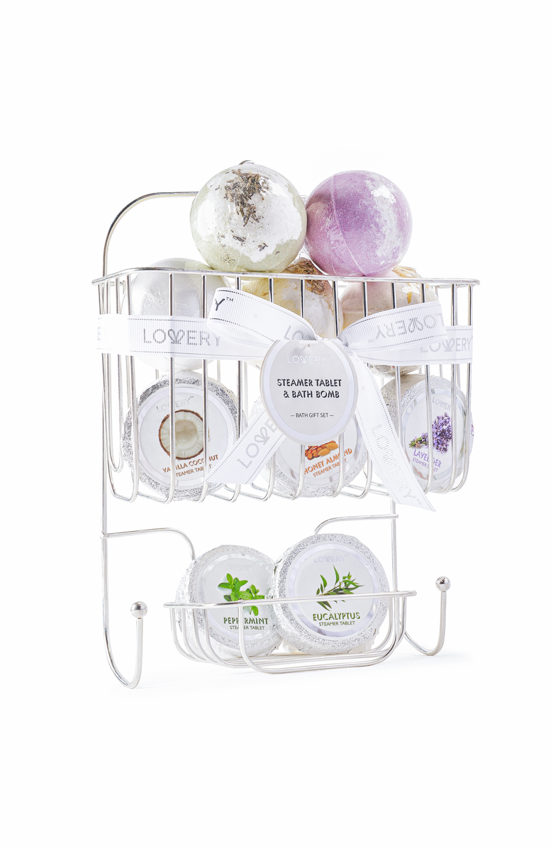 Lovery Essential Oil 11-Piece Shower Steamer and Bath Bomb Set, Main, color, Silver
