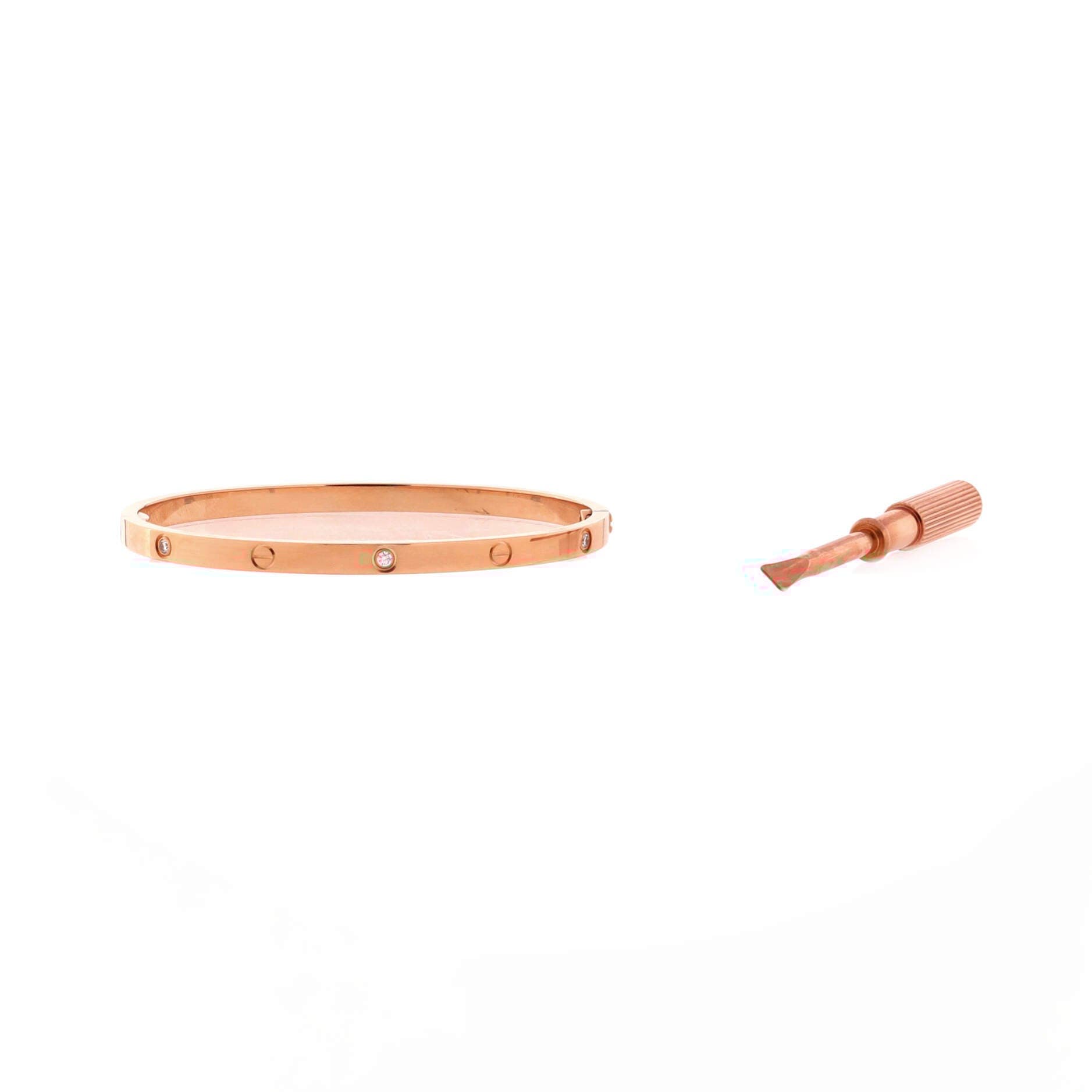 Love 6 Diamond Bracelet 18K Rose Gold and Diamonds Small, Alternate, color, Metallic Gold