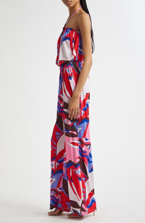 RAMY BROOK RAMY BROOK PARADISO IVA ABSTRACT PRINT HALTER STRAP JUMPSUIT 