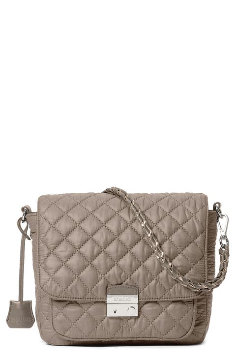 Medium Crosby Lock Quilted Nylon Crossbody Bag