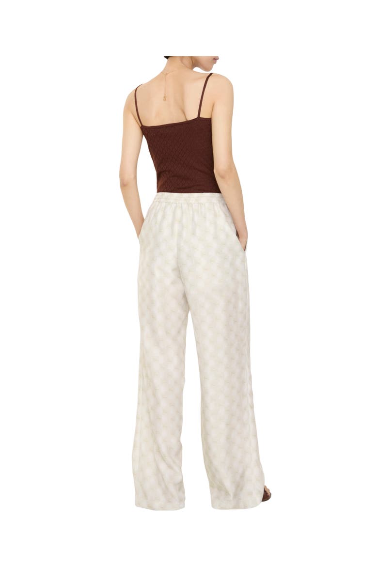 Knight Checkerboard Silk Pyjama Trousers, Alternate, color, Chalk white