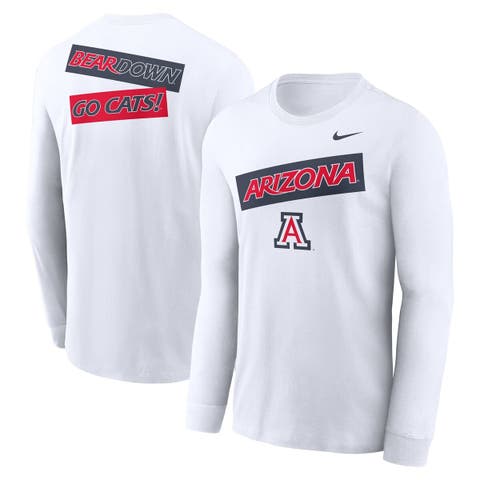 Men's Nike White Arizona Wildcats Two-Hit Classic Location Long Sleeve T-Shirt