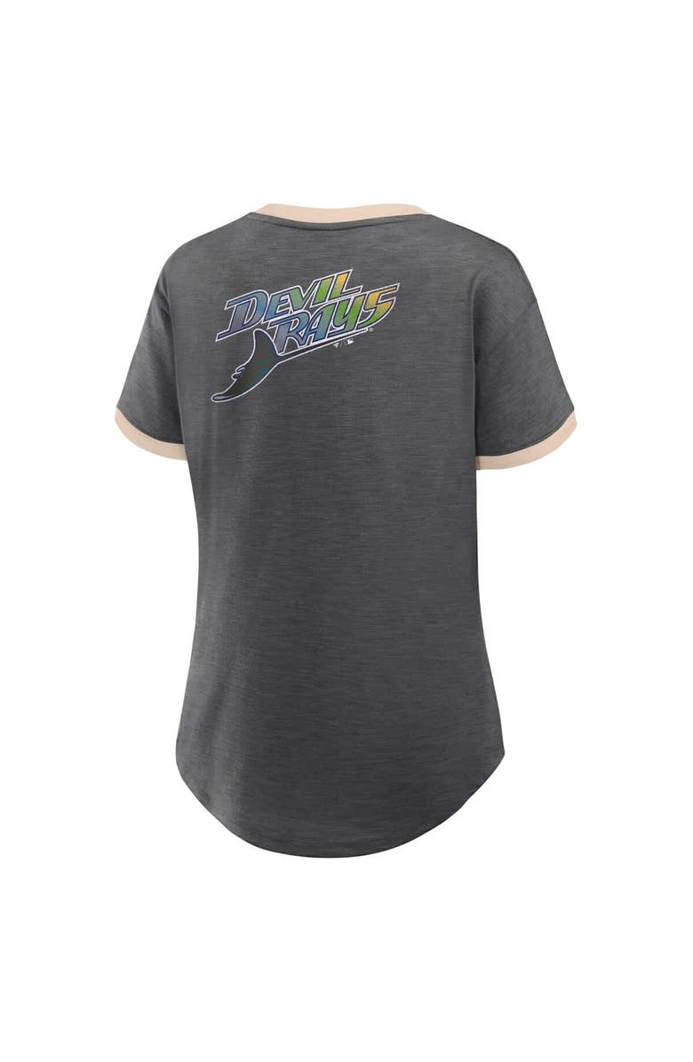 FANATICS Women's Fanatics Black Tampa Bay Rays Binge Worthy Stadium Slub V-Neck T-Shirt, Alternate, color, Black