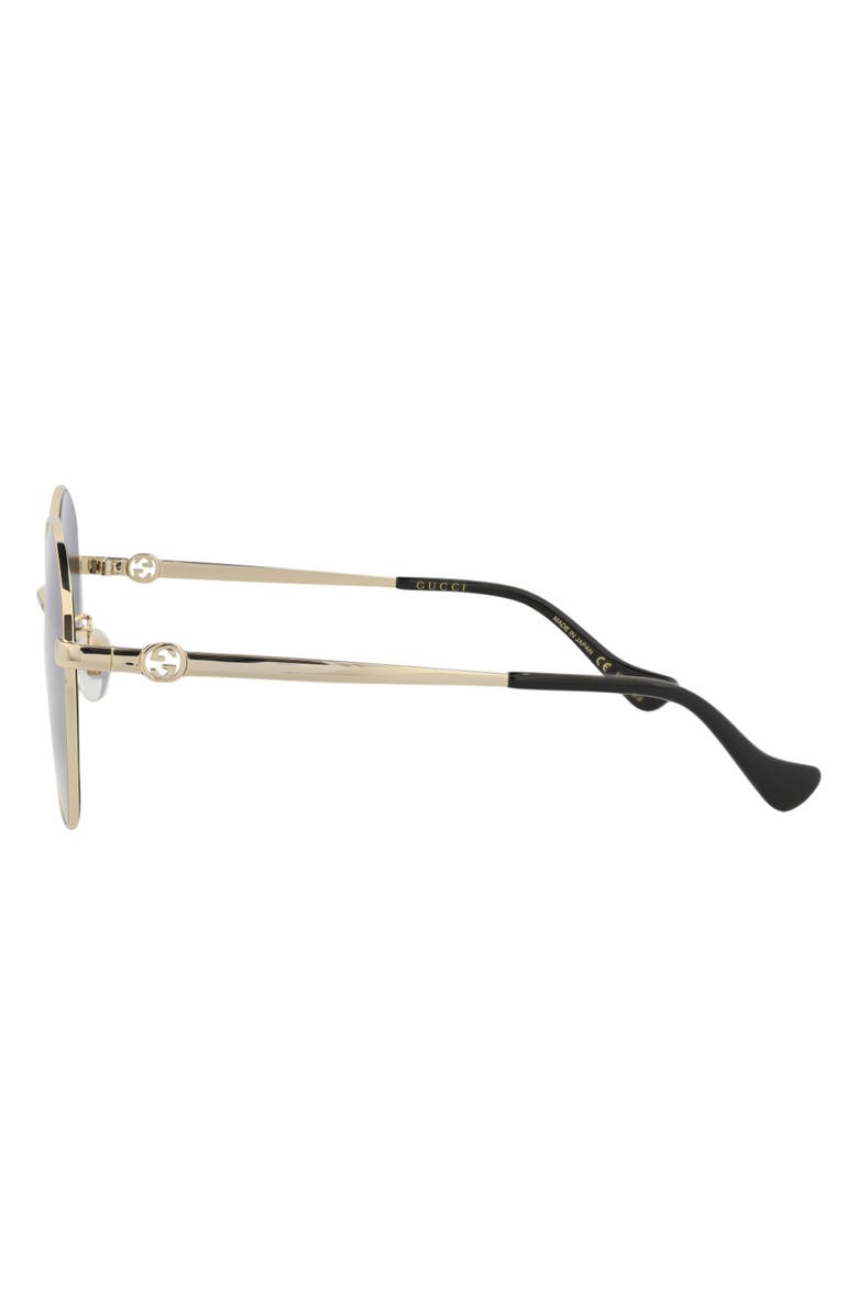 Gucci Novelty 59mm Round Sunglasses, Alternate, color, Gold Gold Grey