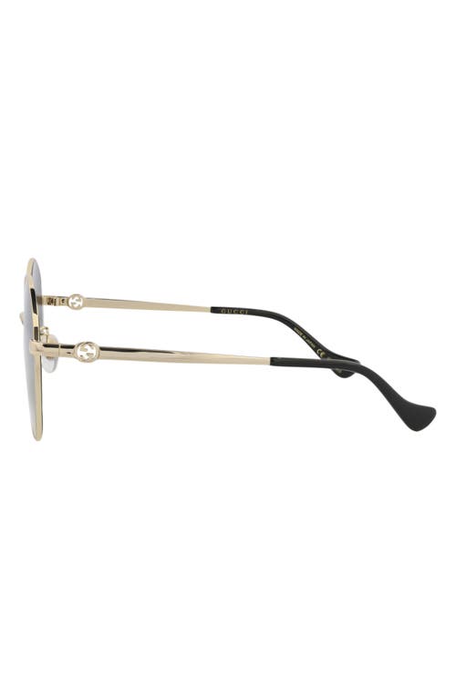 Gucci Novelty 59mm Round Sunglasses In Gold Gold Grey