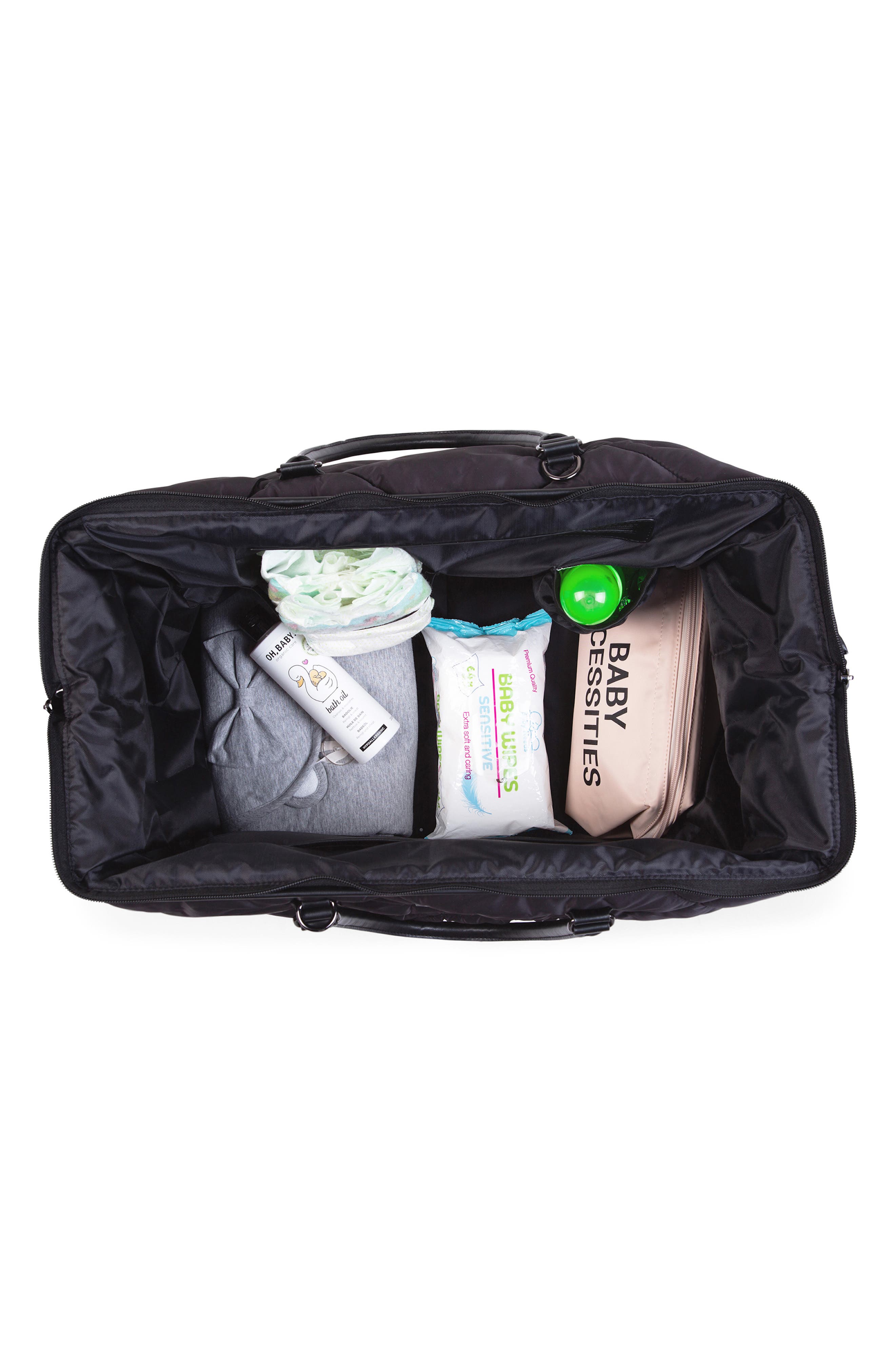 CHILDHOME XL Quilted Travel Diaper Bag, Alternate, color, Puffer Black